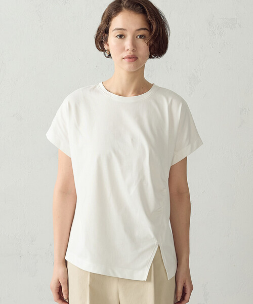 COMME CA ISM(コムサイズム)の「【接触冷感】アシンメトリータックTシャツ(Tシャツ/カットソー・レディース・チャコール/ホワイト/カーキ・MEDIUM/LARGE)」の22枚目の写真