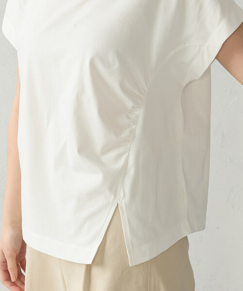 COMME CA ISM(コムサイズム)の「【接触冷感】アシンメトリータックTシャツ(Tシャツ/カットソー・レディース・チャコール/ホワイト/カーキ・MEDIUM/LARGE)」の15枚目の写真