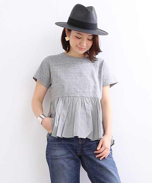 B:MING by BEAMS(ビーミングバイビームス)の「【InRed6月号掲載】ビーミング by ビームス / トンプキンぺプラムTシャツ16SS(Tシャツ/カットソー・レディース・ホワイト/ライトグレー/ブラウン系その他/モスグリーン・ONE SIZE)」の5枚目の写真