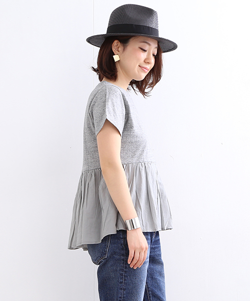 B:MING by BEAMS(ビーミングバイビームス)の「【InRed6月号掲載】ビーミング by ビームス / トンプキンぺプラムTシャツ16SS(Tシャツ/カットソー・レディース・ホワイト/ライトグレー/ブラウン系その他/モスグリーン・ONE SIZE)」の6枚目の写真