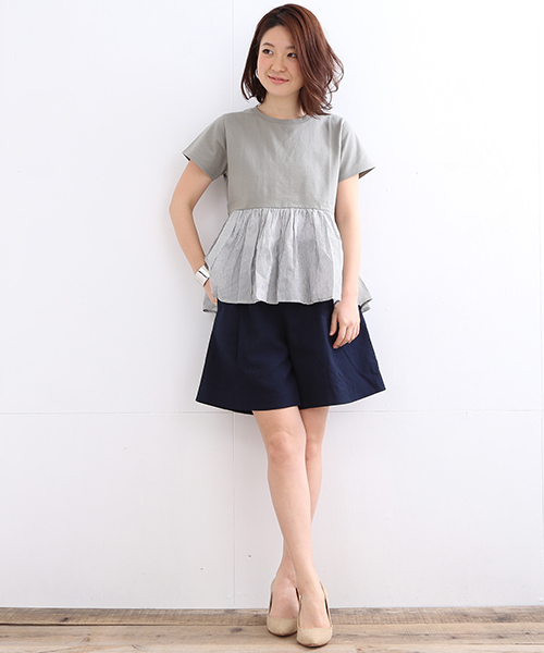 B:MING by BEAMS(ビーミングバイビームス)の「【InRed6月号掲載】ビーミング by ビームス / トンプキンぺプラムTシャツ16SS(Tシャツ/カットソー・レディース・ホワイト/ライトグレー/ブラウン系その他/モスグリーン・ONE SIZE)」の10枚目の写真