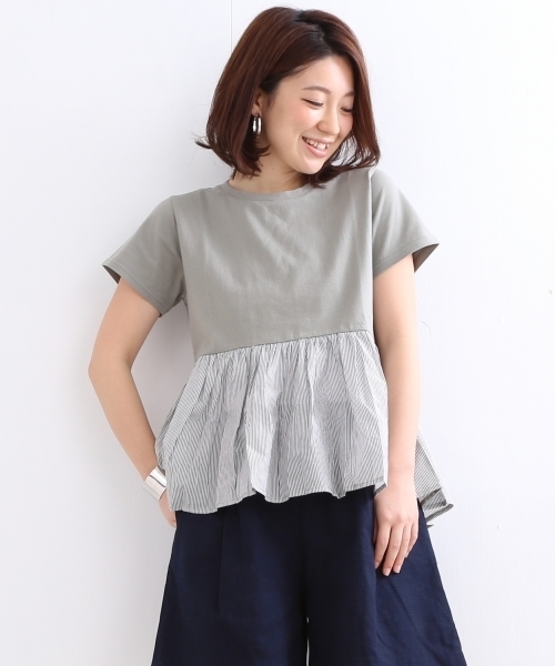 B:MING by BEAMS(ビーミングバイビームス)の「【InRed6月号掲載】ビーミング by ビームス / トンプキンぺプラムTシャツ16SS(Tシャツ/カットソー・レディース・ホワイト/ライトグレー/ブラウン系その他/モスグリーン・ONE SIZE)」の19枚目の写真