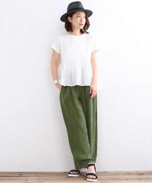 B:MING by BEAMS(ビーミングバイビームス)の「【InRed6月号掲載】ビーミング by ビームス / トンプキンぺプラムTシャツ16SS(Tシャツ/カットソー・レディース・ホワイト/ライトグレー/ブラウン系その他/モスグリーン・ONE SIZE)」の22枚目の写真