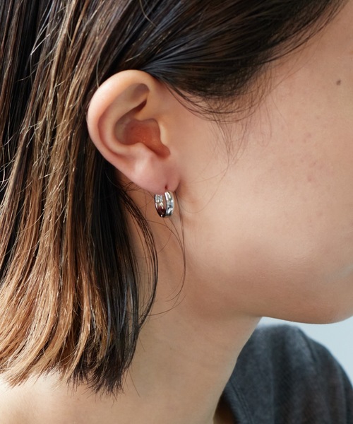 WARAIJOGO（ワライジョウゴ）の「【WARAIJOGO】EK317/リングフープピアス/両耳用(NEZ)（ピアス（両耳用）・メンズ・シルバー・FREE）」の4枚目の写真