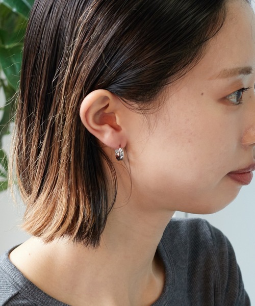 WARAIJOGO（ワライジョウゴ）の「【WARAIJOGO】EK317/リングフープピアス/両耳用(NEZ)（ピアス（両耳用）・メンズ・シルバー・FREE）」の6枚目の写真