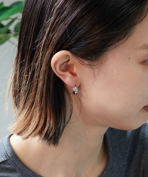 WARAIJOGO（ワライジョウゴ）の「【WARAIJOGO】EK317/リングフープピアス/両耳用(NEZ)（ピアス（両耳用）・メンズ・シルバー・FREE）」の7枚目の写真
