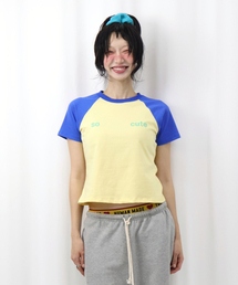 ソーキュートラグランTシャツブルー