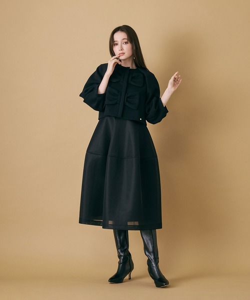 Audie a Muses(オーディアミューズ)の「【M-StyleLuxeコラボ】【人気のため追加】フロントダブルリボンブラウス(シャツ/ブラウス・レディース・ブラック・38/42)」の3枚目の写真