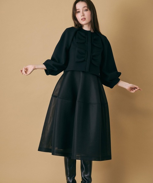 Audie a Muses(オーディアミューズ)の「【M-StyleLuxeコラボ】【人気のため追加】フロントダブルリボンブラウス(シャツ/ブラウス・レディース・ブラック・38/42)」の5枚目の写真