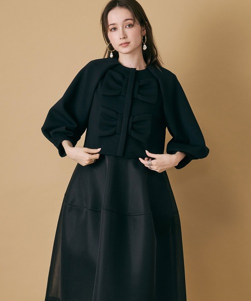 Audie a Muses(オーディアミューズ)の「【M-StyleLuxeコラボ】【人気のため追加】フロントダブルリボンブラウス(シャツ/ブラウス・レディース・ブラック・38/42)」の9枚目の写真