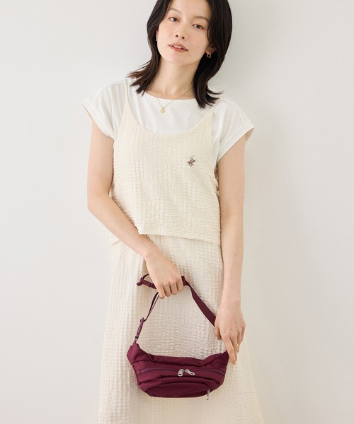 BEVERLY HILLS POLO CLUB(ビバリーヒルズポロクラブ)の「【BEVERLYHILLS POLO CLUB】ふくれジャガードキャミワンピース(ワンピース・レディース・ブラック/ブラウン/キナリ・FREE)」の2枚目の写真