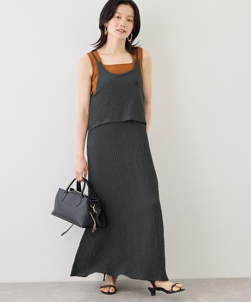 BEVERLY HILLS POLO CLUB(ビバリーヒルズポロクラブ)の「【BEVERLYHILLS POLO CLUB】ふくれジャガードキャミワンピース(ワンピース・レディース・ブラック/ブラウン/キナリ・FREE)」の4枚目の写真