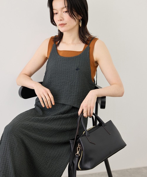 BEVERLY HILLS POLO CLUB(ビバリーヒルズポロクラブ)の「【BEVERLYHILLS POLO CLUB】ふくれジャガードキャミワンピース(ワンピース・レディース・ブラック/ブラウン/キナリ・FREE)」の9枚目の写真