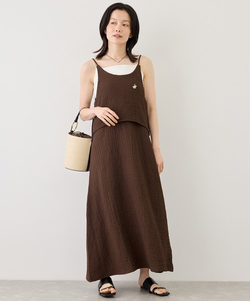 BEVERLY HILLS POLO CLUB(ビバリーヒルズポロクラブ)の「【BEVERLYHILLS POLO CLUB】ふくれジャガードキャミワンピース(ワンピース・レディース・ブラック/ブラウン/キナリ・FREE)」の22枚目の写真