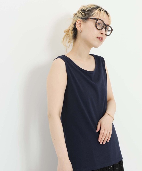HEART MARKET(ハートマーケット)の「さらっとコットンベーシックタンク(タンクトップ・レディース・ブラック系/ブラック/カーキ/ネイビー/ホワイト/グレイッシュベージュ/イエロー・LARGE/LL/MEDIUM)」の6枚目の写真