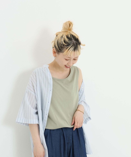 HEART MARKET(ハートマーケット)の「さらっとコットンベーシックタンク(タンクトップ・レディース・ブラック系/ブラック/カーキ/ネイビー/ホワイト/グレイッシュベージュ/イエロー・LARGE/LL/MEDIUM)」の5枚目の写真