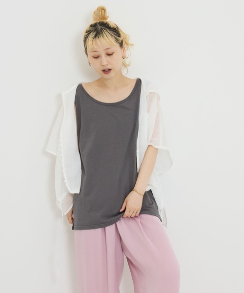 HEART MARKET(ハートマーケット)の「さらっとコットンベーシックタンク(タンクトップ・レディース・ブラック系/ブラック/カーキ/ネイビー/ホワイト/グレイッシュベージュ/イエロー/チャコール・LARGE/LL/MEDIUM)」の4枚目の写真