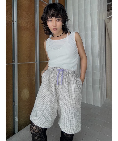 ELCHELE(エルチェレ)の「DETACHABLE WORK PANTS(その他パンツ・レディース・チェック/パープル・36/38)」の5枚目の写真