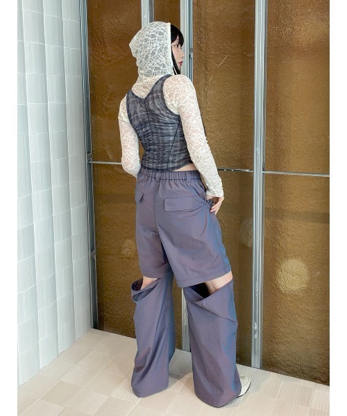 ELCHELE(エルチェレ)の「DETACHABLE WORK PANTS(その他パンツ・レディース・チェック/パープル・36/38)」の22枚目の写真