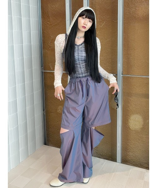 ELCHELE(エルチェレ)の「DETACHABLE WORK PANTS(その他パンツ・レディース・チェック/パープル・36/38)」の21枚目の写真