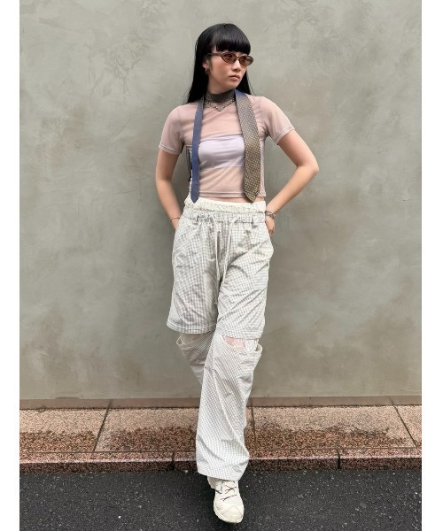ELCHELE(エルチェレ)の「DETACHABLE WORK PANTS(その他パンツ・レディース・チェック/パープル・36/38)」の4枚目の写真
