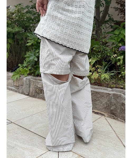 ELCHELE(エルチェレ)の「DETACHABLE WORK PANTS(その他パンツ・レディース・チェック/パープル・36/38)」の8枚目の写真
