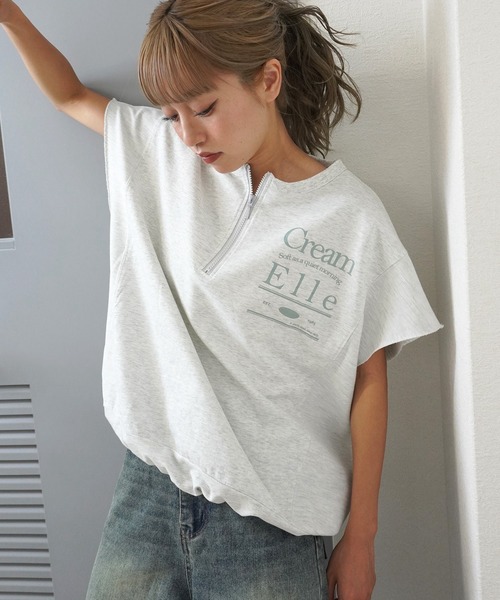 Tシャツ感覚なのにひとクセ効く】ツーフェイスミニ裏毛TOPS（Tシャツ