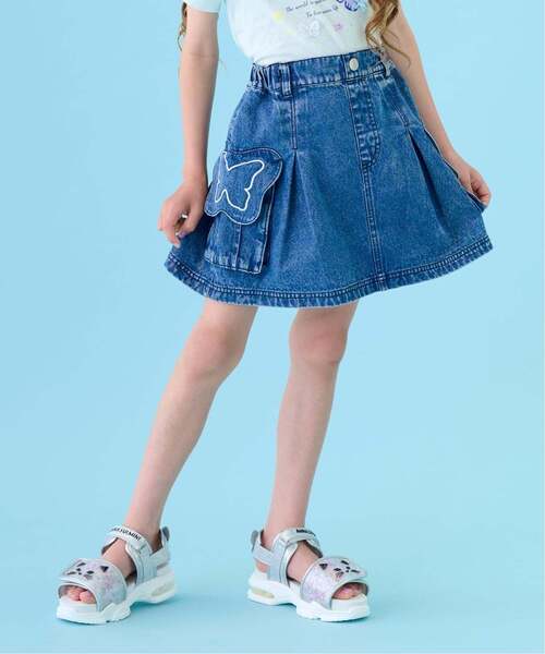 ANNA SUI mini(アナスイ・ミニ)の「蝶フラップデニムスカパン(その他パンツ・キッズ・ブルー/ブラック・140cm/130cm/160cm/150cm)」の1枚目の写真