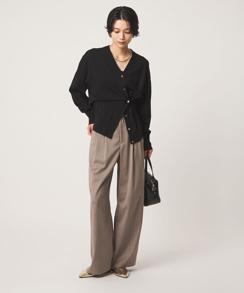 green label relaxing（グリーンレーベルリラクシング）の「エブリニット 2WAY Vネック カーディガン（カーディガン/ボレロ・レディース・ブラック/グレー/レッド・FREE）」の5枚目の写真