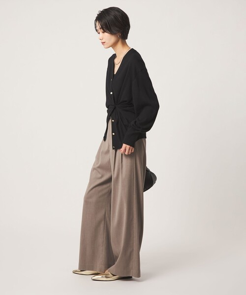 green label relaxing（グリーンレーベルリラクシング）の「エブリニット 2WAY Vネック カーディガン（カーディガン/ボレロ・レディース・ブラック/グレー/レッド・FREE）」の7枚目の写真