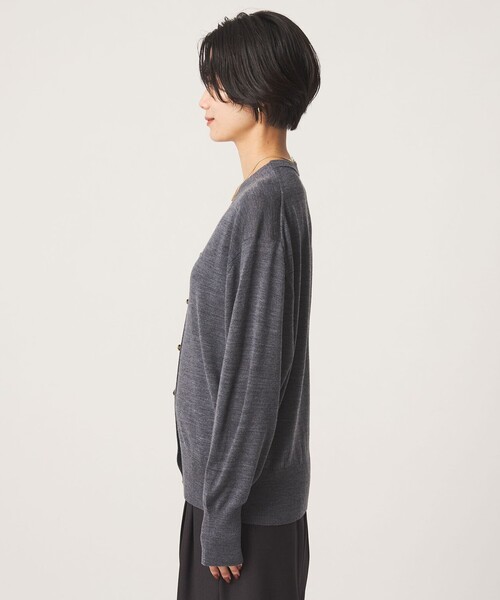 green label relaxing（グリーンレーベルリラクシング）の「エブリニット 2WAY Vネック カーディガン（カーディガン/ボレロ・レディース・ブラック/グレー/レッド・FREE）」の15枚目の写真