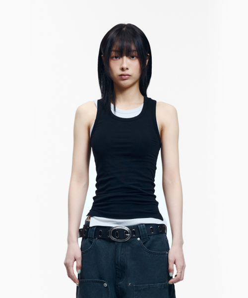 AAKAM(アーカム)の「2-Piece Layered Sleeveless (Black)(Tシャツ/カットソー・レディース・その他・1/2)」の3枚目の写真