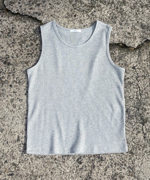 Never mind the XU / Chikashitsu+(ネバーマインド ザ エックスユー / チカシツプラス)の「Waffle tank top (3color) / ワッフルタンクトップ(タンクトップ・メンズ・ホワイト/ブラック/グレー・ONE SIZE)」の14枚目の写真