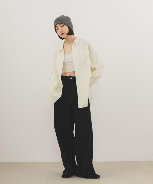 KBF(ケイビーエフ)の「シンプルニットビーニー(ニットキャップ/ビーニー・レディース・グレー/ライトピンク/ブラック・ONE)」の6枚目の写真