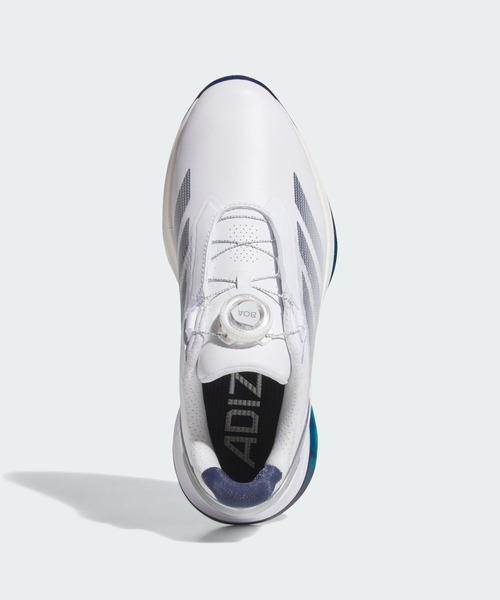 adidas(アディダス)の「アディゼロ ZG ローカット ボア スパイクレス ゴルフシューズ / ADIZERO ZG LOW CUT BOA SPIKELESS GOLF SHOES【adidas Golf/アディダスゴルフ】(スニーカー・レディース・ホワイト×シルバー・25.0cm/25.5cm/26.0cm/24.5cm/24.0cm/22.0cm/22.5cm/23.5cm/23.0cm)」の4枚目の写真