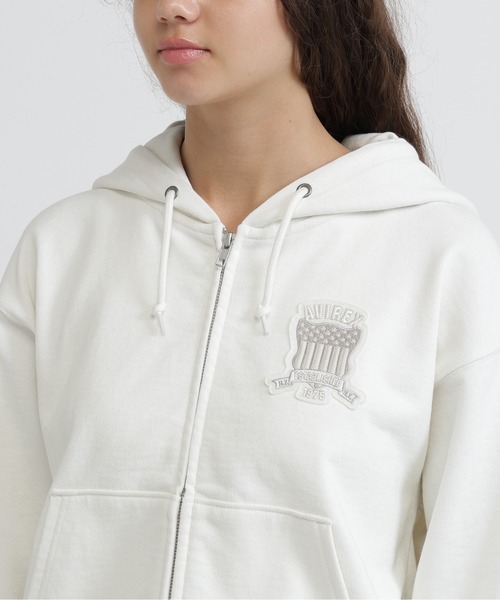 AVIREX(アヴィレックス)の「SIGNATURE VARSITY LOGO ZIP PARKA(パーカー・レディース・オフホワイト/グレー/ブラック・F)」の8枚目の写真
