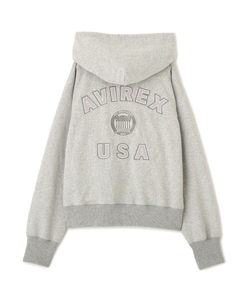 AVIREX(アヴィレックス)の「SIGNATURE VARSITY LOGO ZIP PARKA(パーカー・レディース・オフホワイト/グレー/ブラック・F)」の19枚目の写真