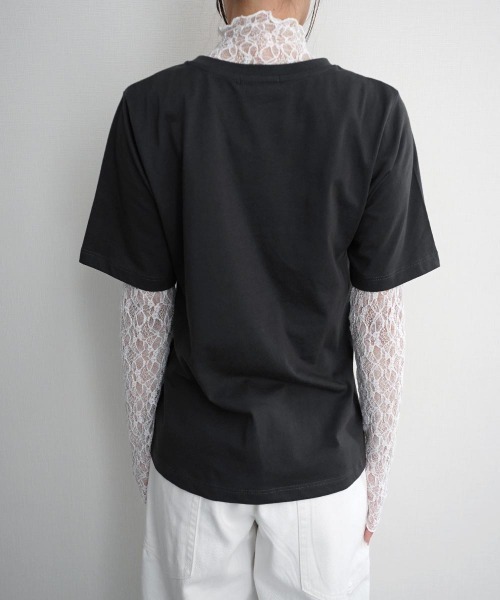 Rashik(ラシク)の「【Rashik】パール付アニマルモチーフTシャツ 半袖 サガラ 刺繍 カットソー トップス(Tシャツ/カットソー・レディース・オートミール/チャコールグレー・FREE)」の14枚目の写真
