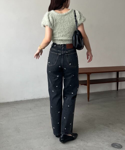 CAPRICIEUX LE'MAGE(カプリシューレマージュ)の「【低身長サイズあり】小花刺繍デニム(デニムパンツ・レディース・ブルー/ブラック・36/PS/38)」の6枚目の写真