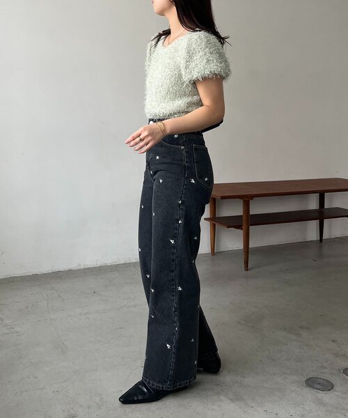 CAPRICIEUX LE'MAGE(カプリシューレマージュ)の「【低身長サイズあり】小花刺繍デニム(デニムパンツ・レディース・ブルー/ブラック・36/PS/38)」の13枚目の写真
