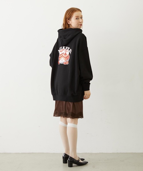 MILKFED.（ミルクフェド）の「STRAWBERRY CAKE SWEAT HOODIE（パーカー・レディース・ブラック/オフホワイト/レッド・M/L）」の21枚目の写真