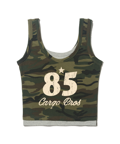 CARGOBROS FOR WOMAN(カーゴブロスフォーウィメン)の「アーバンカモ85スリーブレストップ(カーキ)(Tシャツ/カットソー・レディース・その他・FREE)」の1枚目の写真