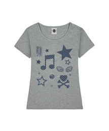 SONG レディース Uネック スリムフィット 半袖Tシャツ 6 COLORS