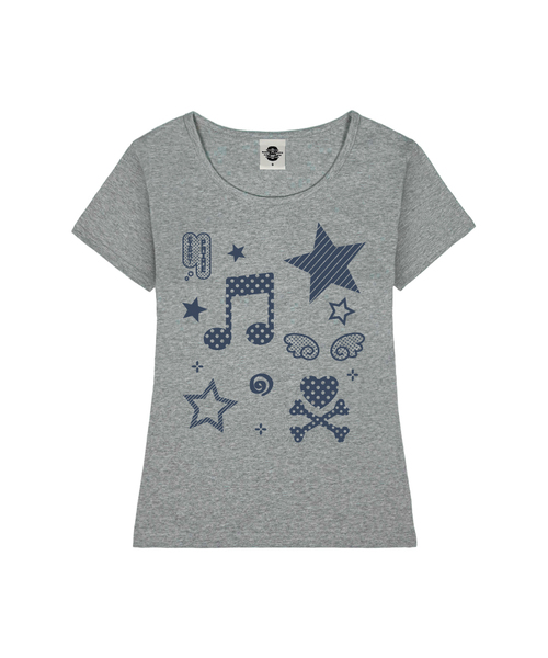 PRIMATE（プライメイト）の「SONG レディース Uネック スリムフィット 半袖Tシャツ 6 COLORS（Tシャツ/カットソー・レディース・ブラック/ミント/ミックスグレー/ネイビー/ホワイト/ピンク・MEDIUM/SMALL）」の3枚目の写真