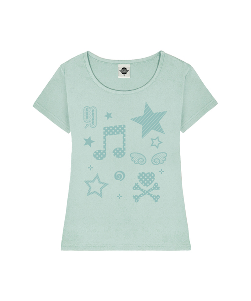 PRIMATE（プライメイト）の「SONG レディース Uネック スリムフィット 半袖Tシャツ 6 COLORS（Tシャツ/カットソー・レディース・ブラック/ミント/ミックスグレー/ネイビー/ホワイト/ピンク・MEDIUM/SMALL）」の4枚目の写真