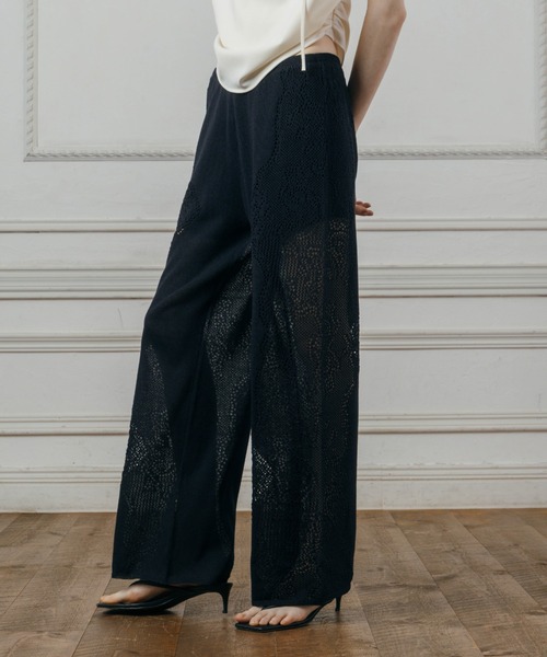 CREDONA(クレドナ)の「LACE KNIT PANTS/レースニットパンツ(その他パンツ・レディース・ネイビー/ライトイエロー・FREE)」の13枚目の写真