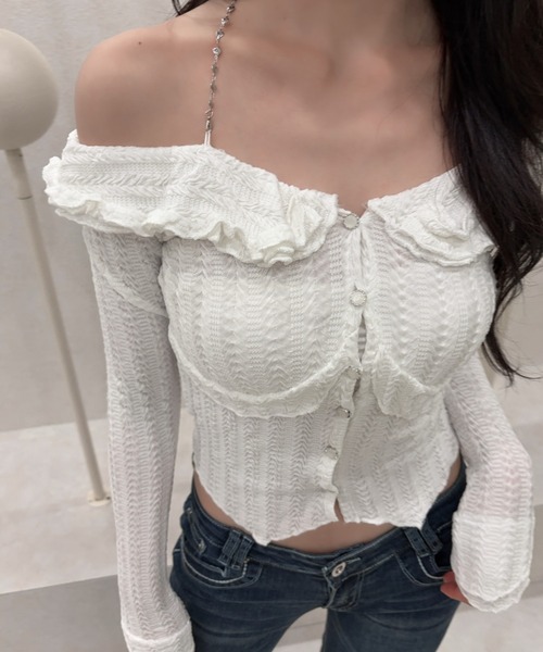 REINE NOIRE(レーヌノワール)の「white shirring tops. / ホワイト シャーリング トップス(シャツ/ブラウス・レディース・ホワイト・FREE)」の5枚目の写真