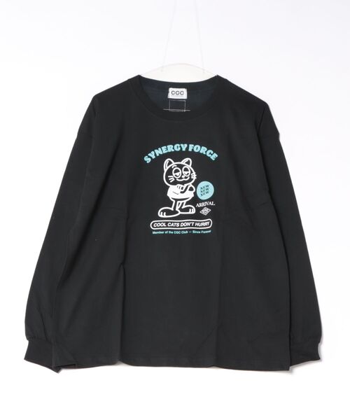 CGC（シージーシー）の「シージーシー COOL CATS L/S Tシャツ（Tシャツ/カットソー・レディース・ベージュ系その他/ホワイト/ブラック・F）」の2枚目の写真