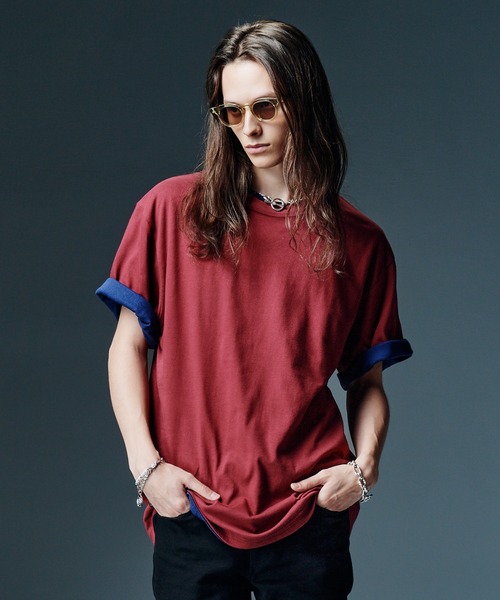 glamb(グラム)の「Staple Reversible T-Shirt / ステープルリバーシブルTシャツ(Tシャツ/カットソー・メンズ・ネイビー/カーキ/オートミール・S/M/L)」の3枚目の写真