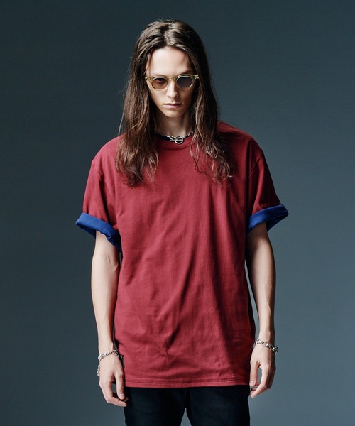 glamb(グラム)の「Staple Reversible T-Shirt / ステープルリバーシブルTシャツ(Tシャツ/カットソー・メンズ・ネイビー/カーキ/オートミール・S/M/L)」の7枚目の写真